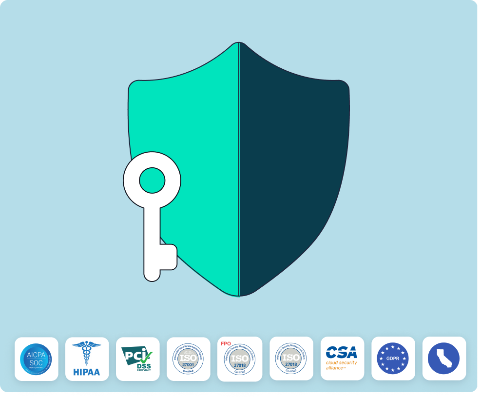 Illustration of a shield with a key