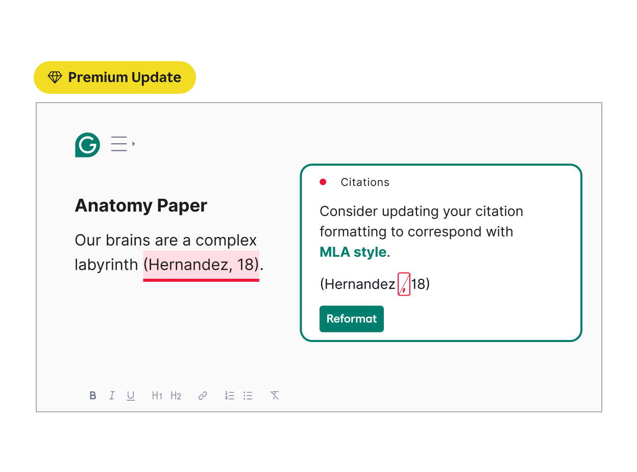 Grammarly helps format your citations accurately.