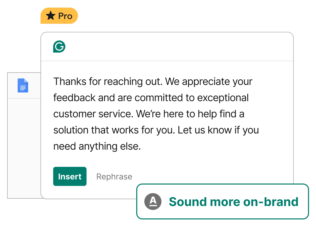 Grammarly helps your business writing stay on-brand