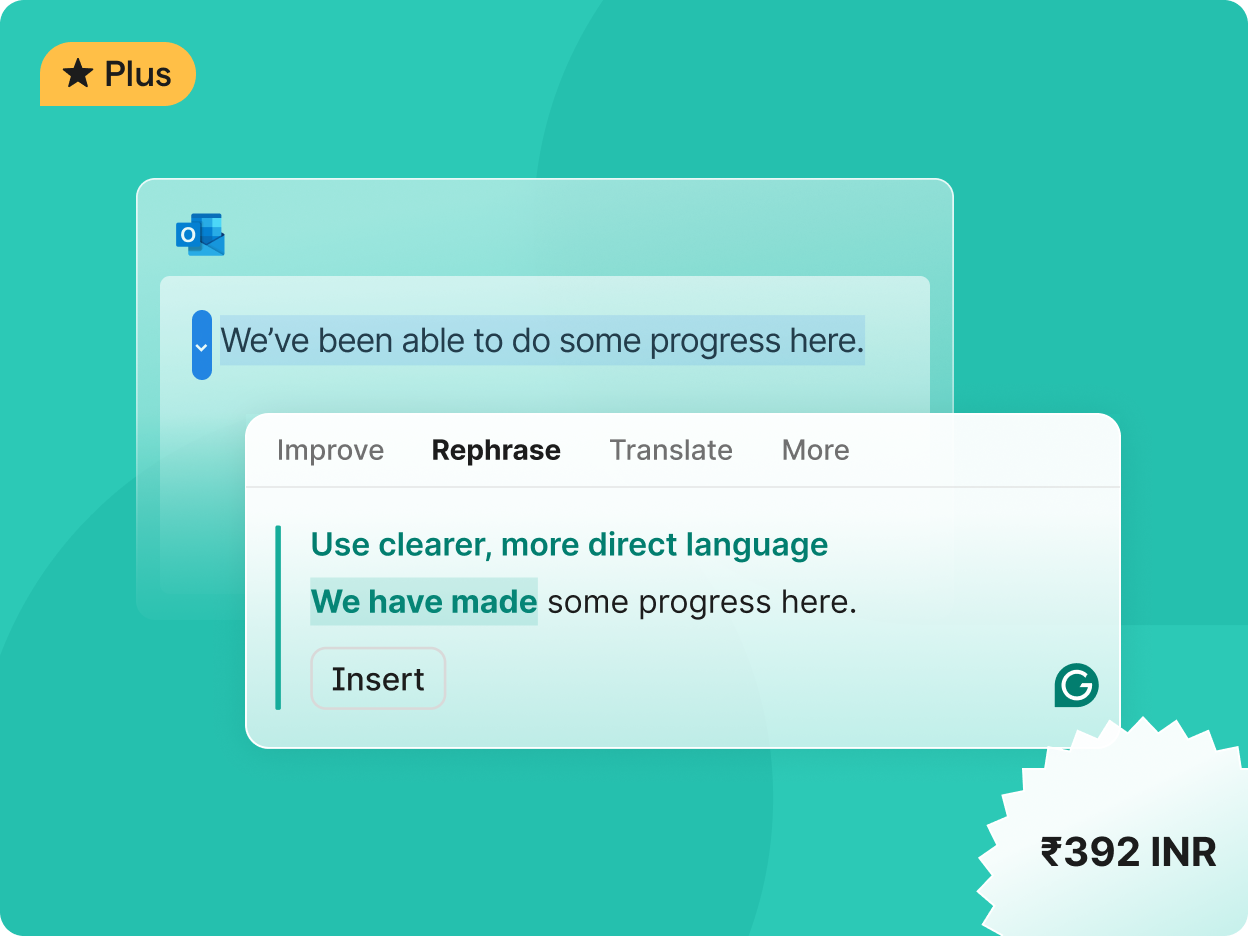 Grammarly plus helping a user use clearer, more direct language