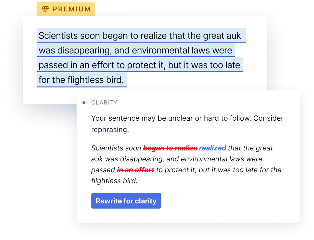 Sentence revision example