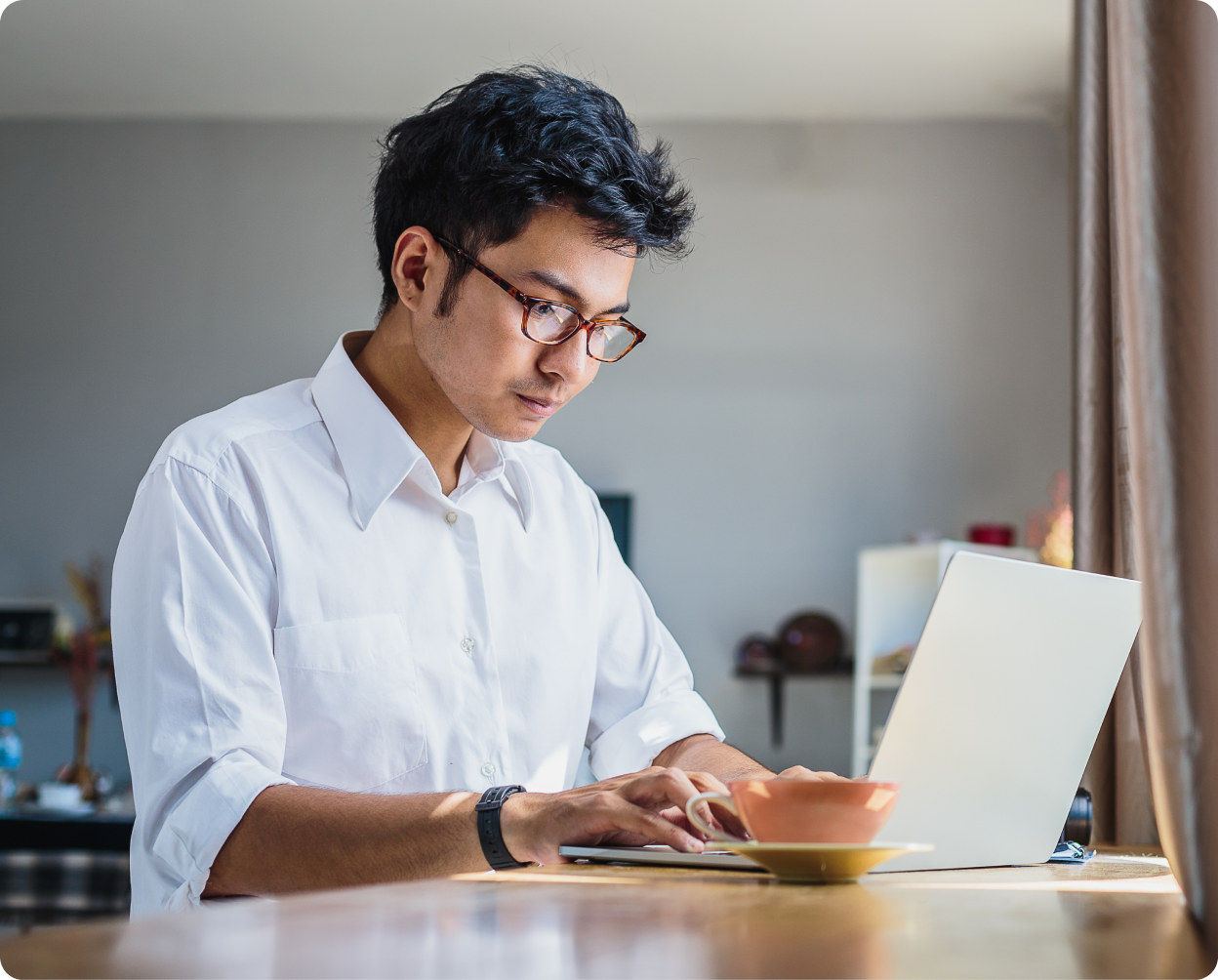 Person typing on a laptop