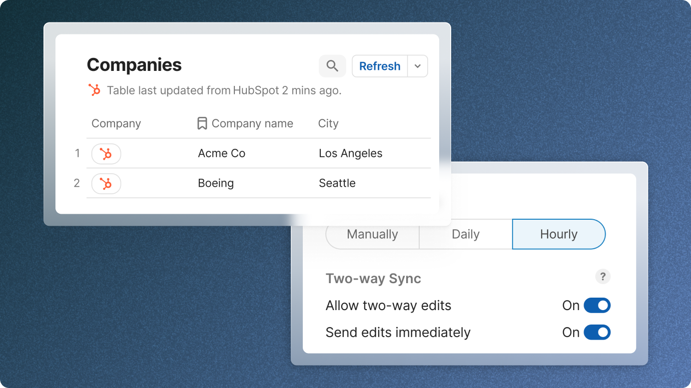 Set your refresh cadence _ Companies