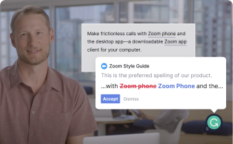 person with an example of how Zoom uses a style guide