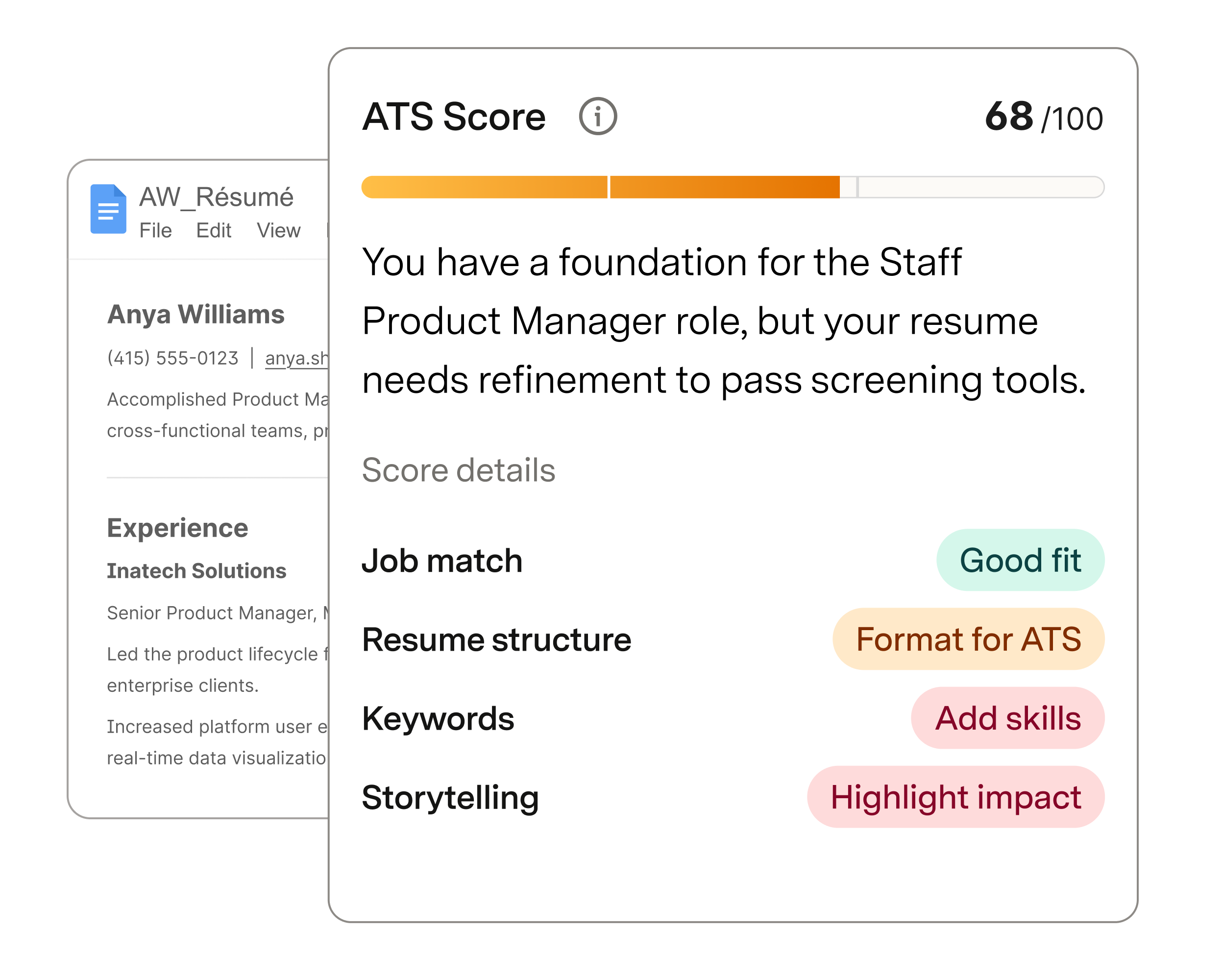 Resume Builder ATS score
