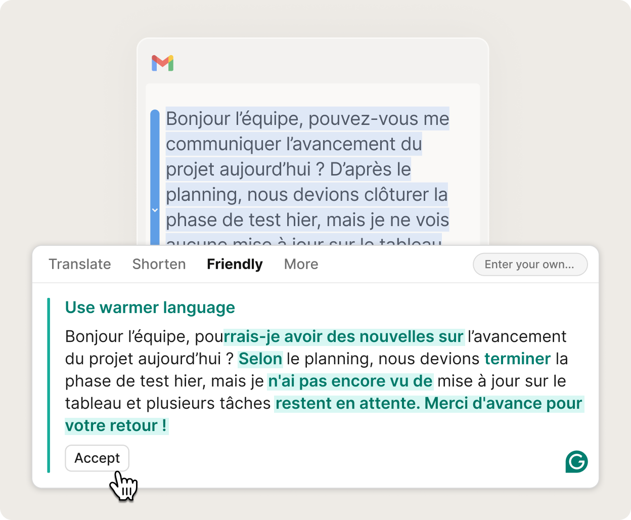 Réécrivez en un clic