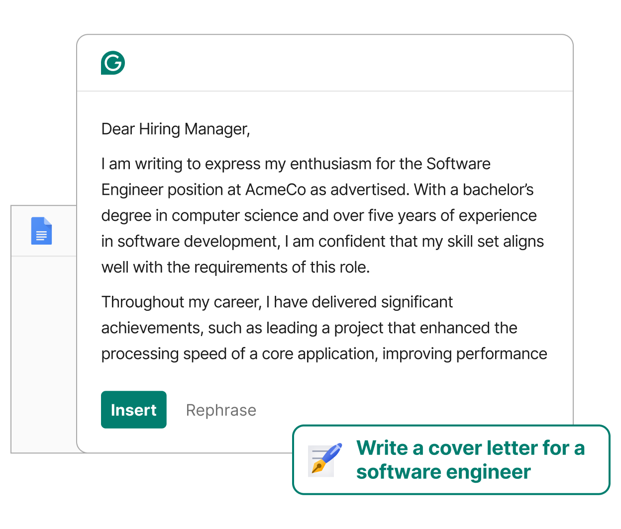 Write a cover letter for a software engineer