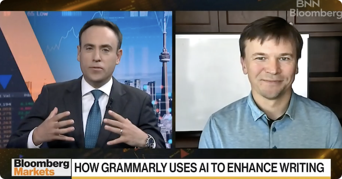 Image of Max Lytvyn being interviewed on BNN Bloomberg