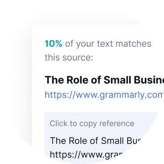 Example of how Grammarly detects plagiarism