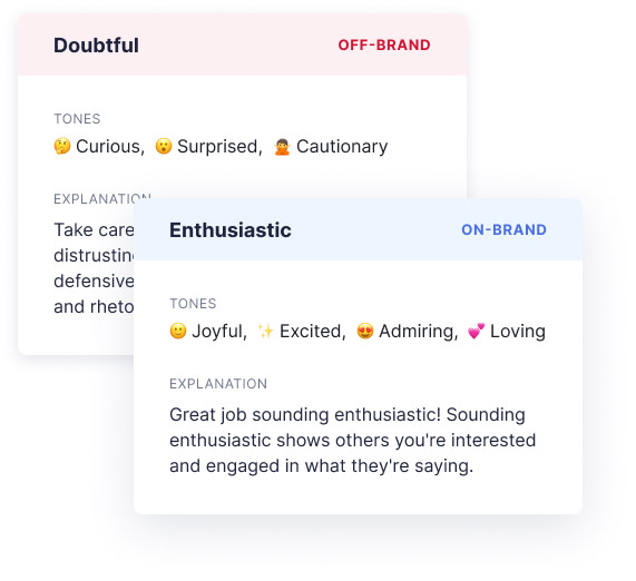 Showing a brand suggestion that is both off and on brand