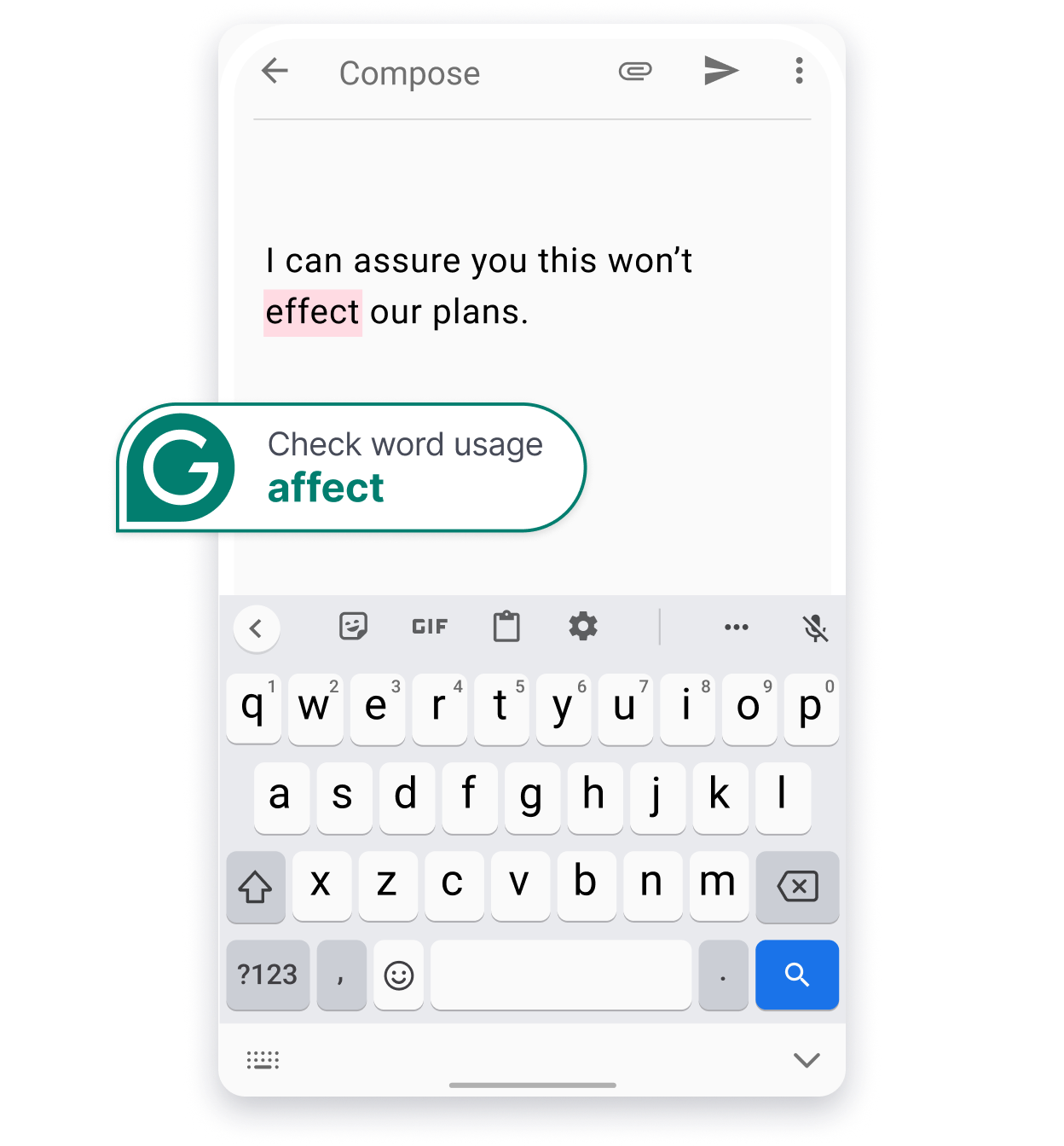 Grammarly corrects your grammar on mobile