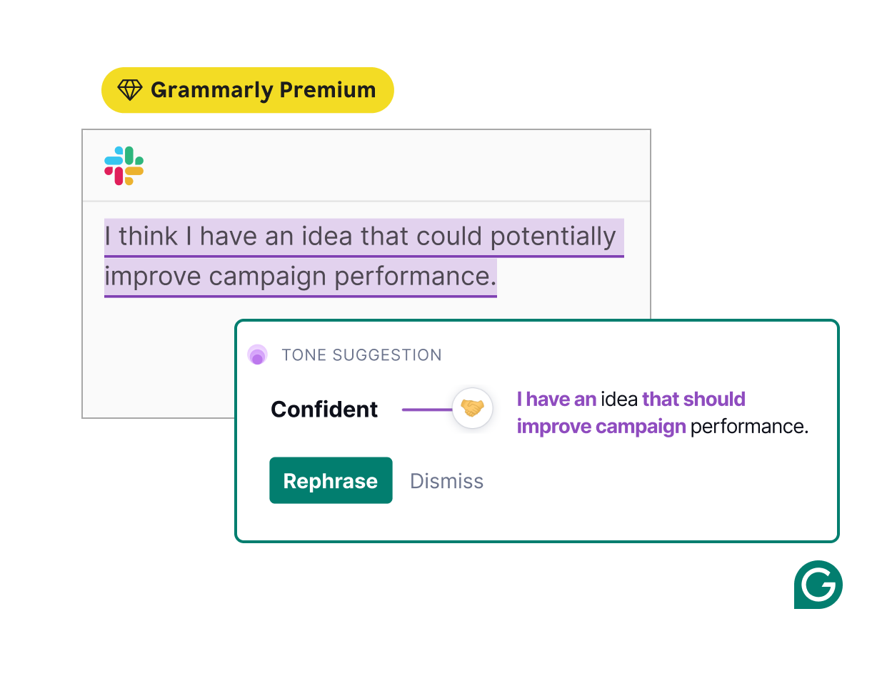 Grammarly Premium helps you with tone suggestions