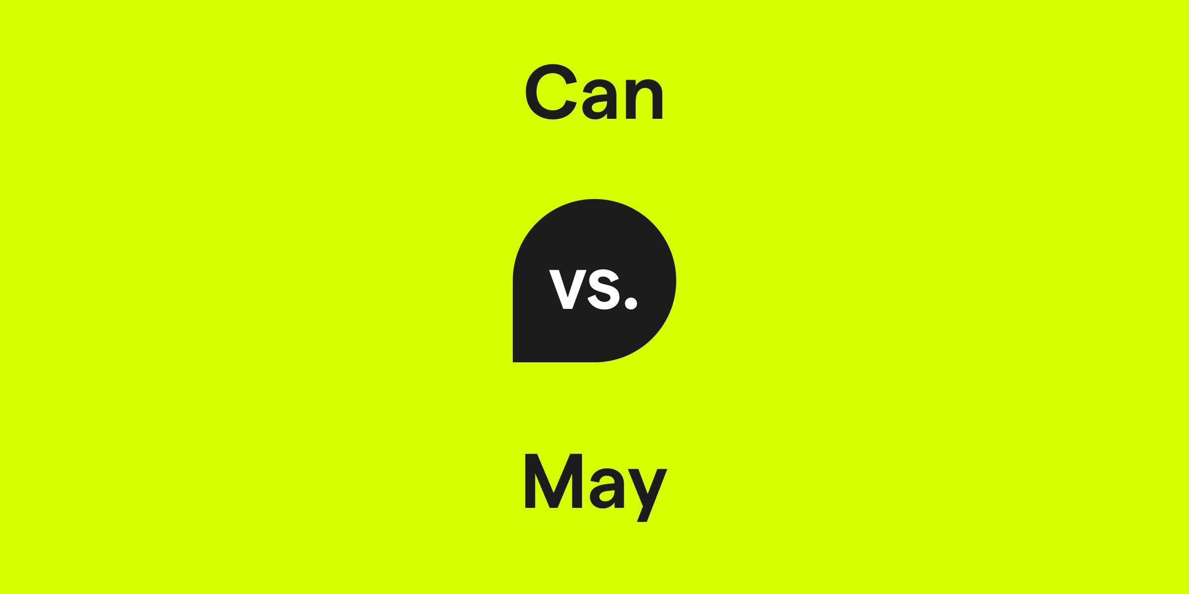 Can vs. May