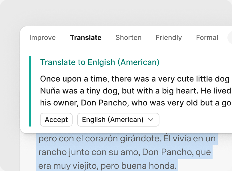 Grammarly _ select Translate