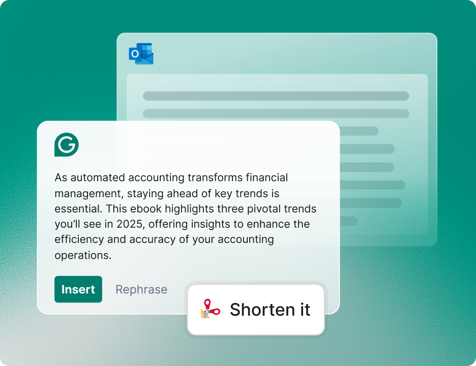 Outlook email with shorten it prompt