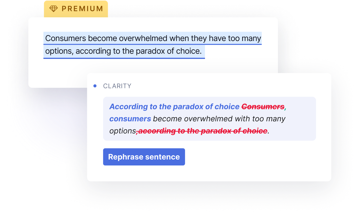 Grammarly gives clarity suggestions