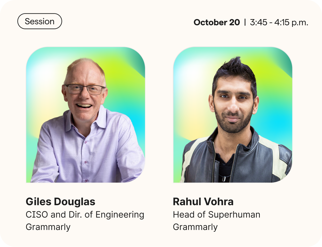 Giles Douglas and Rahul Vohra session