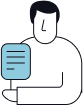 Person presenting a document with hand