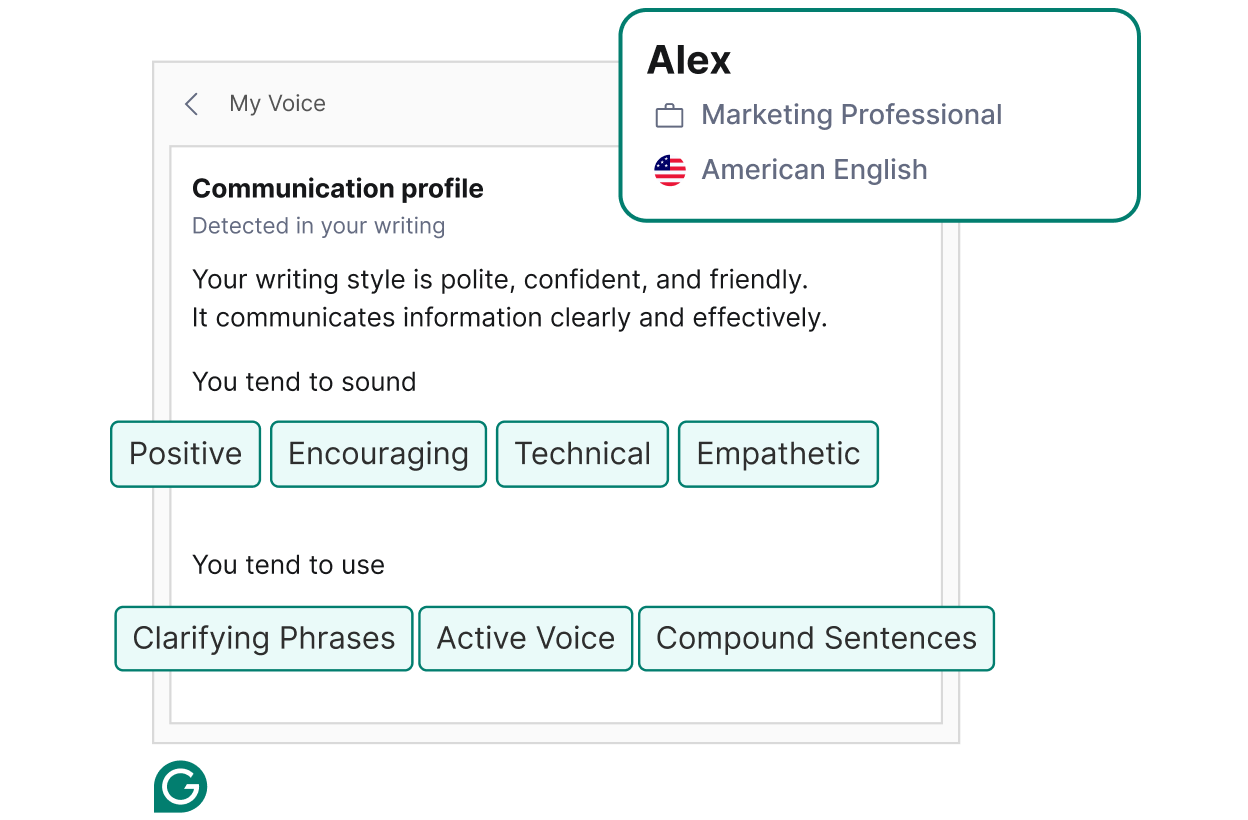 Grammarly adjusts text to your voice