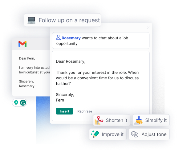 A person reaching out about a job opportunity using AI to reply to the message