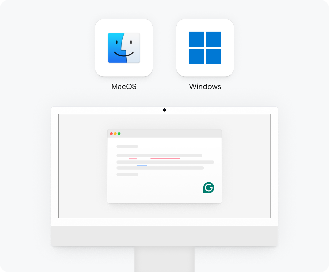 Image showing how Grammarly easily integrates with Mac + Windows desktop