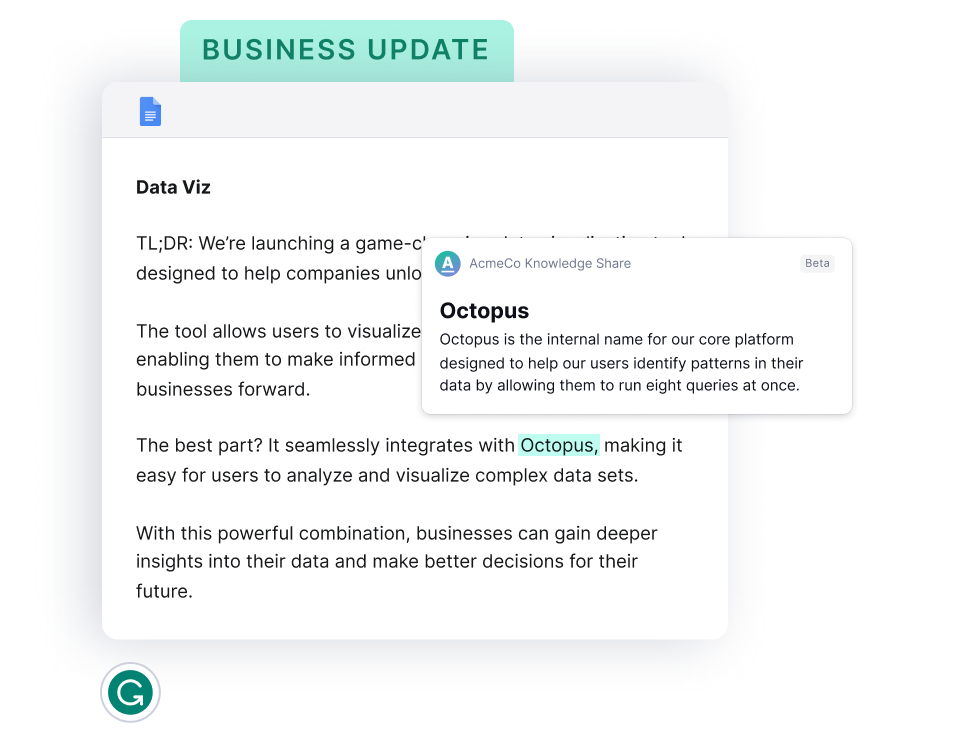 Knowledge Share product example