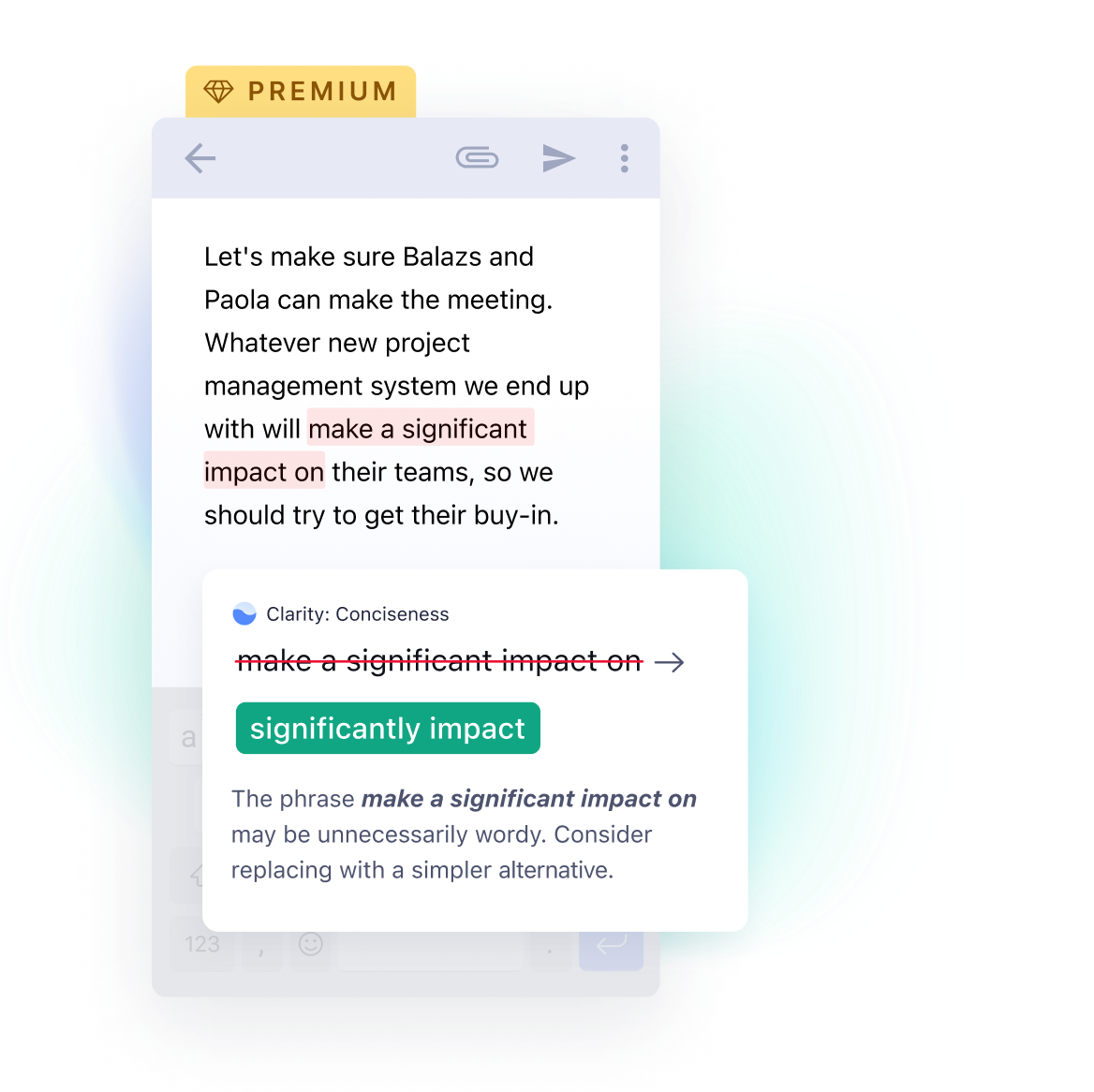 Product example in email