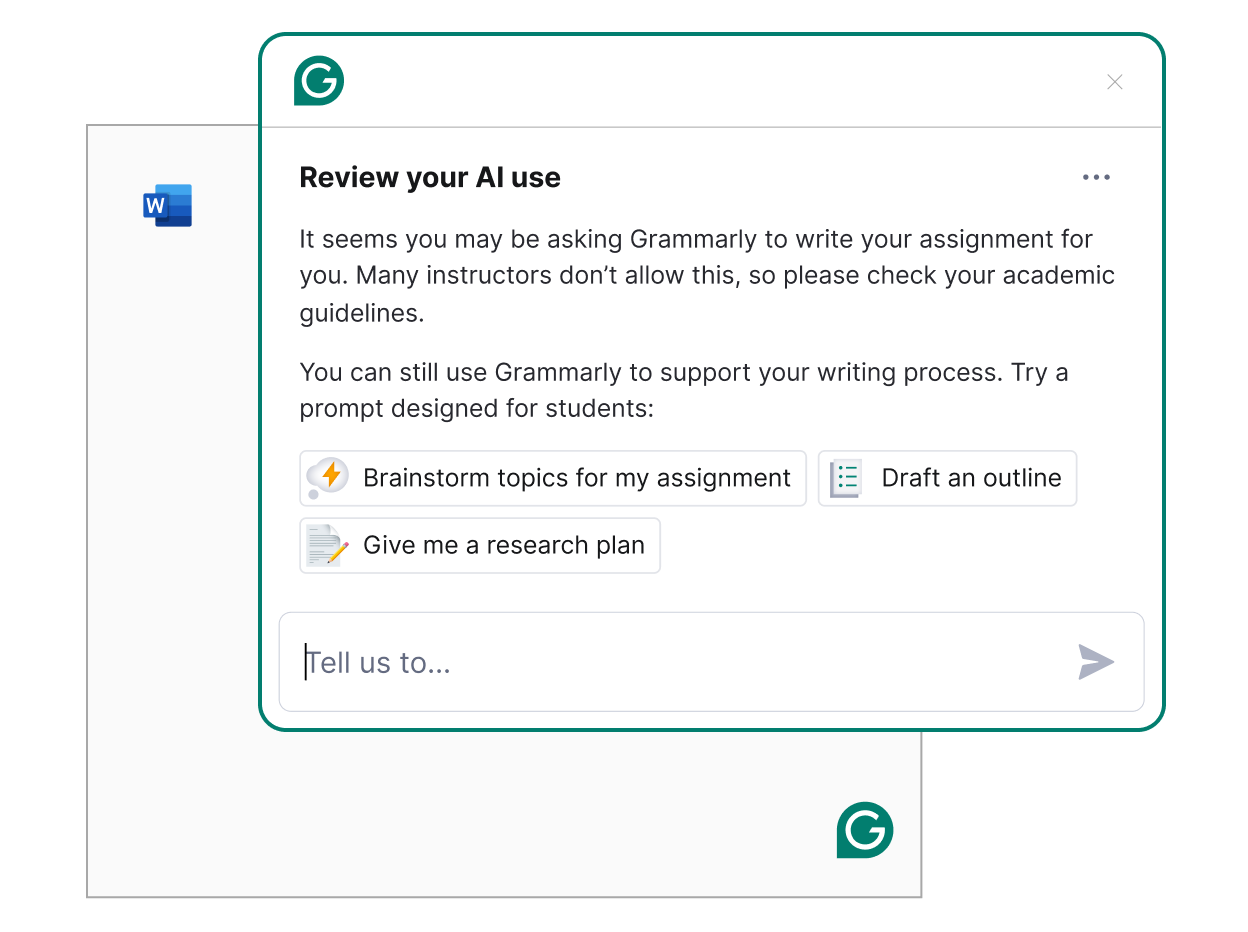 Grammarly helps review your AI use