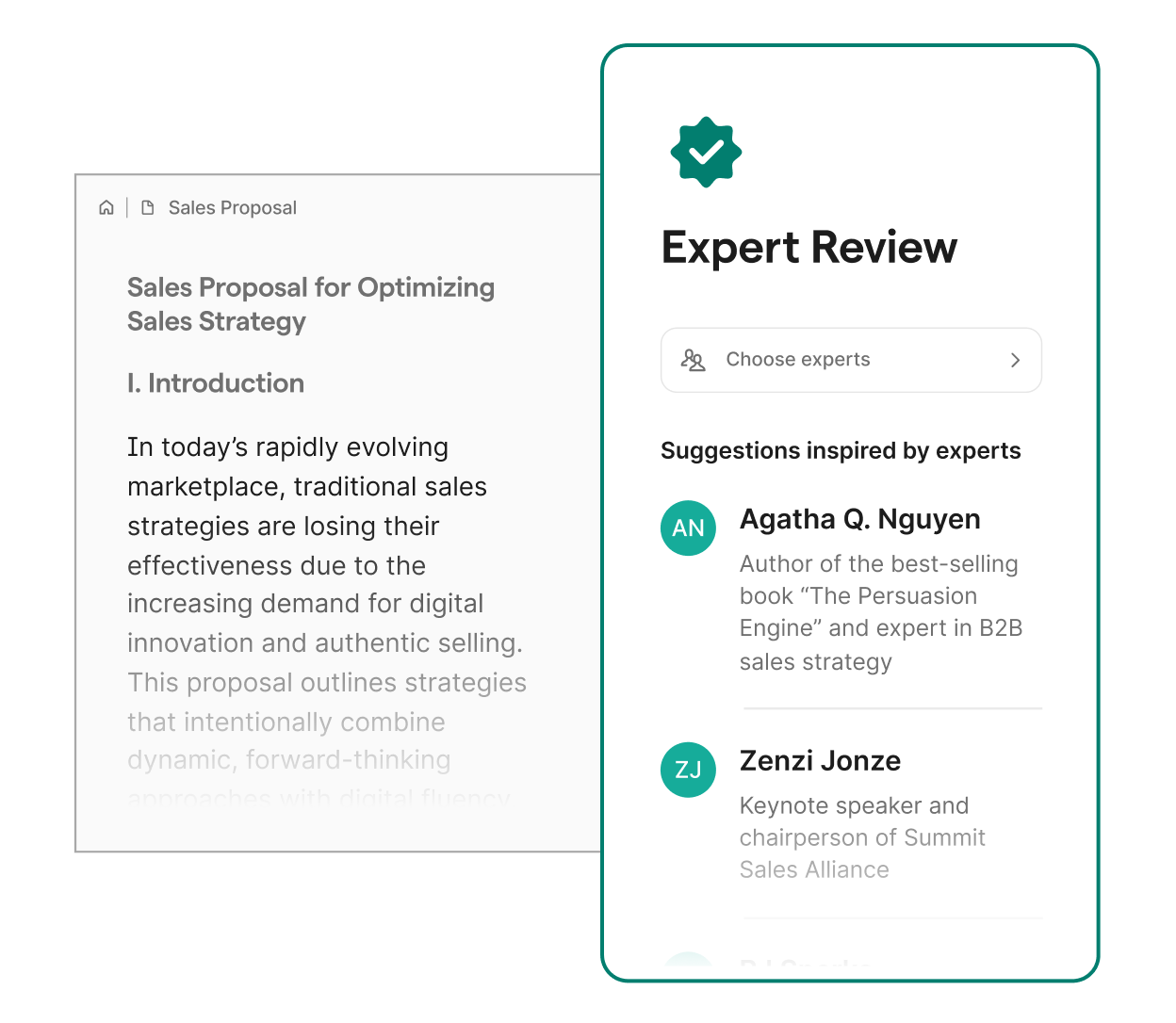 A person using expert review the Grammarly agent