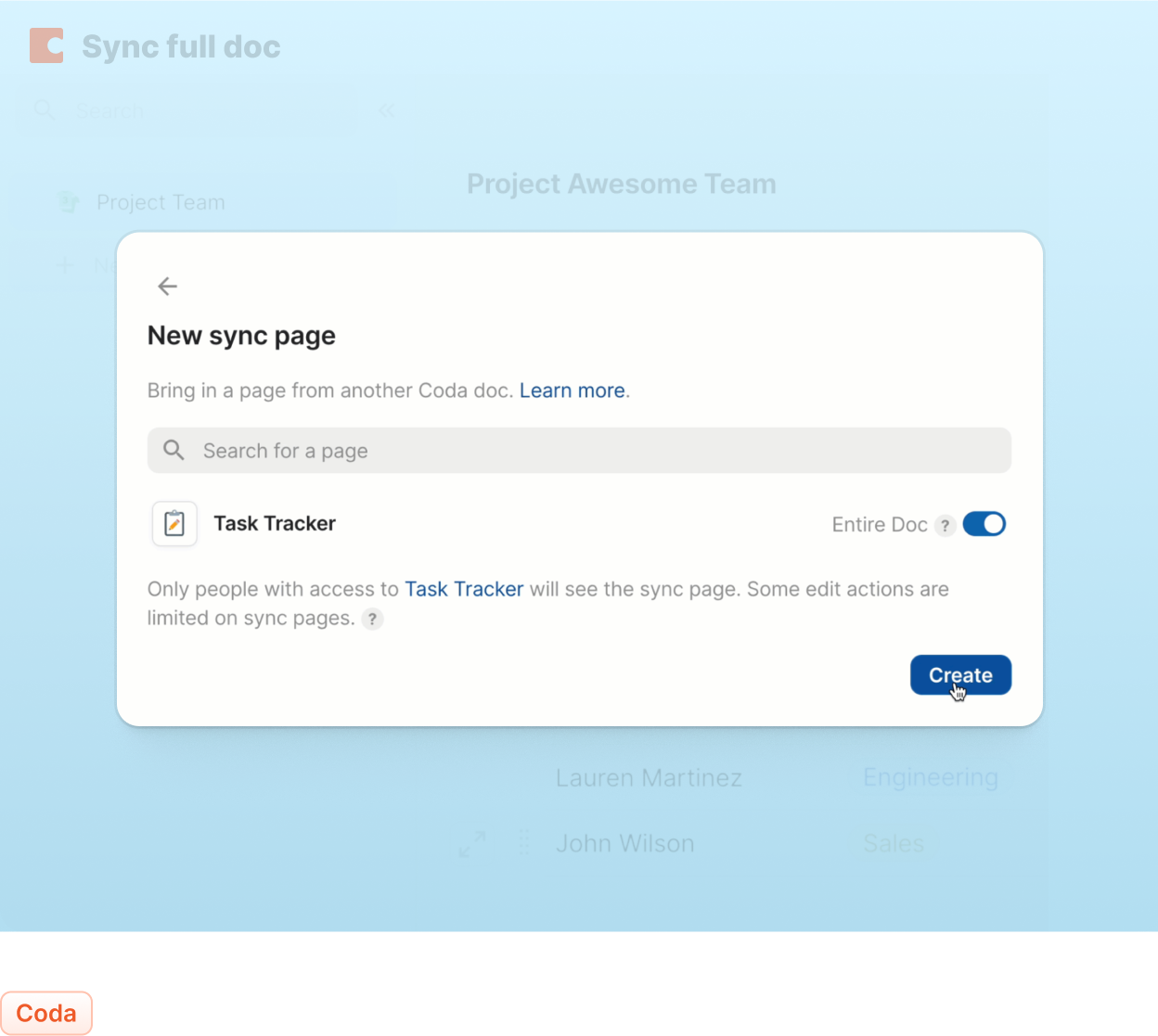 Full-doc sync pages