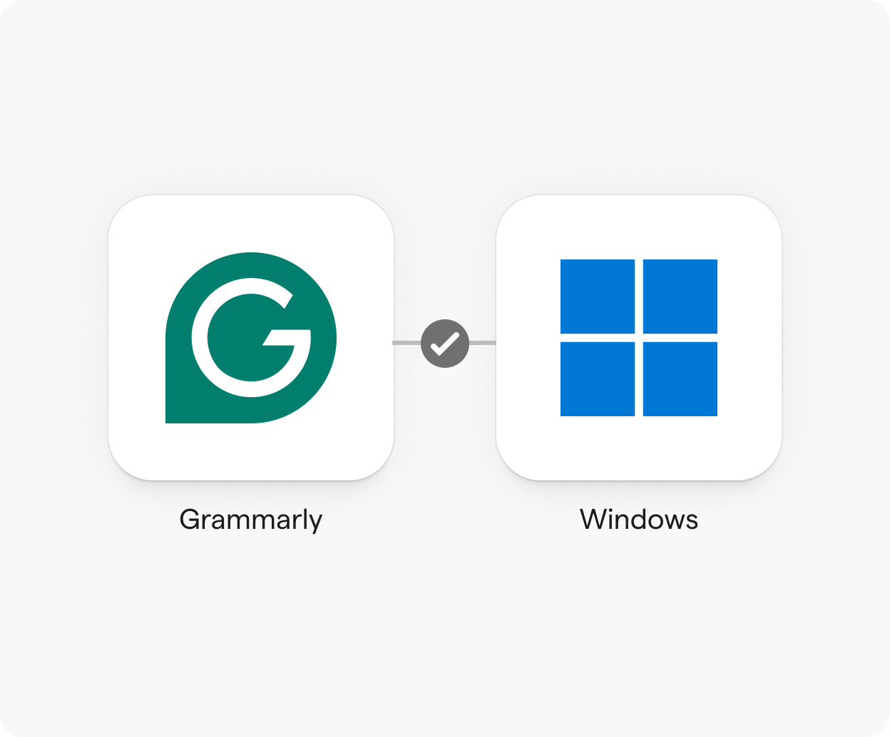 Showing Grammarly and Microsoft Windows logos