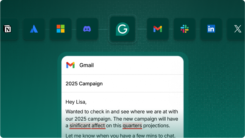 Gmail with Grammarly in action