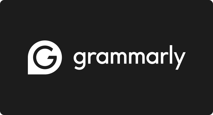 Grammarly logo with a black background