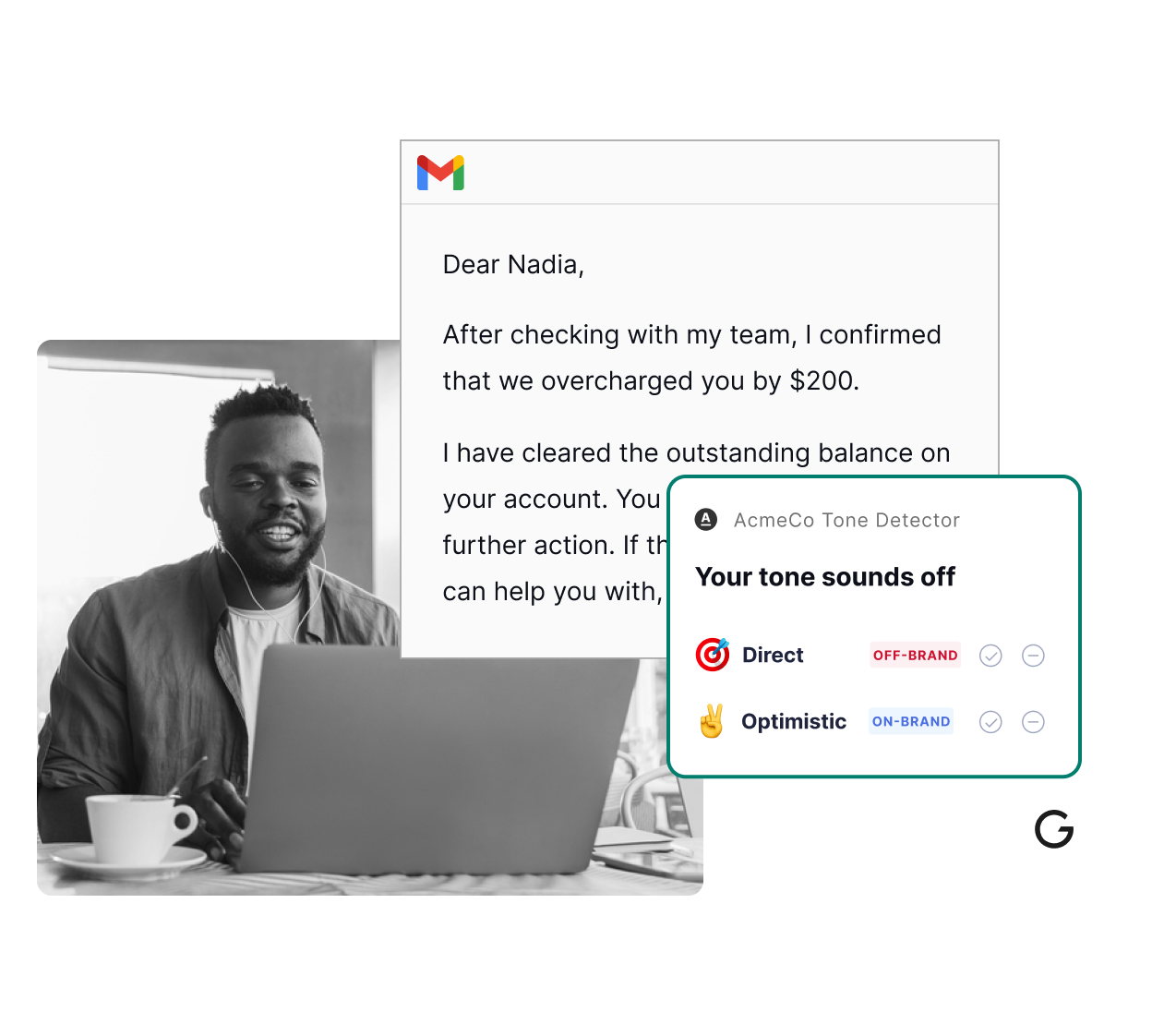 Grammarly's tone detector gives you tips