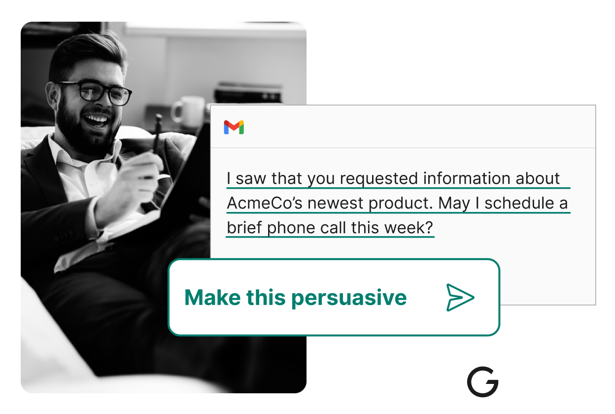 Grammarly demonstrates how to make your text sound more persuasive