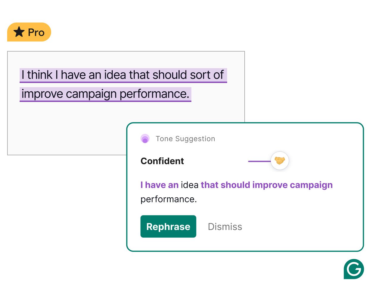 Grammarly Premium helps you with tone suggestions