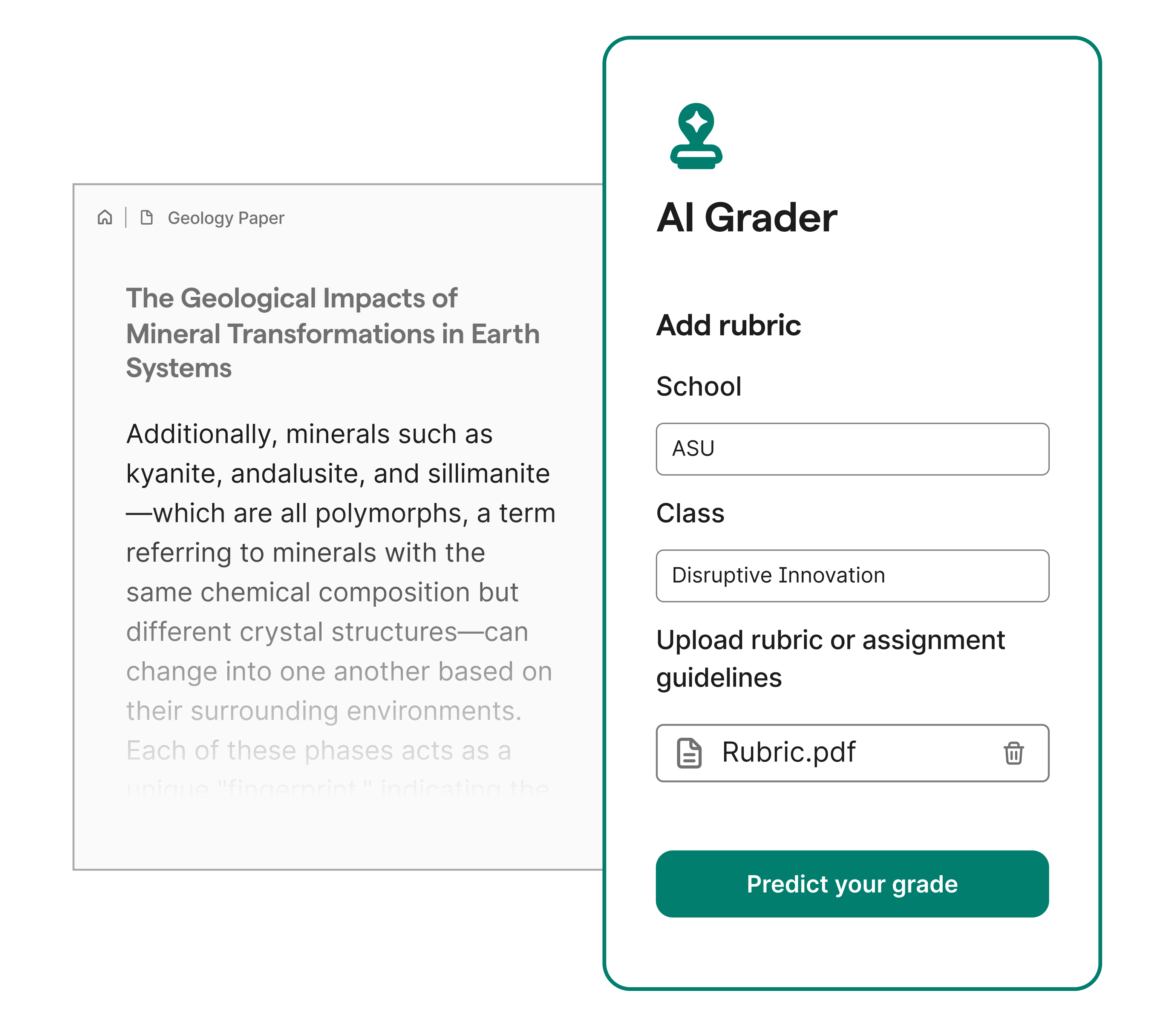 Rubric upload screen on Grammarly's AI Grader