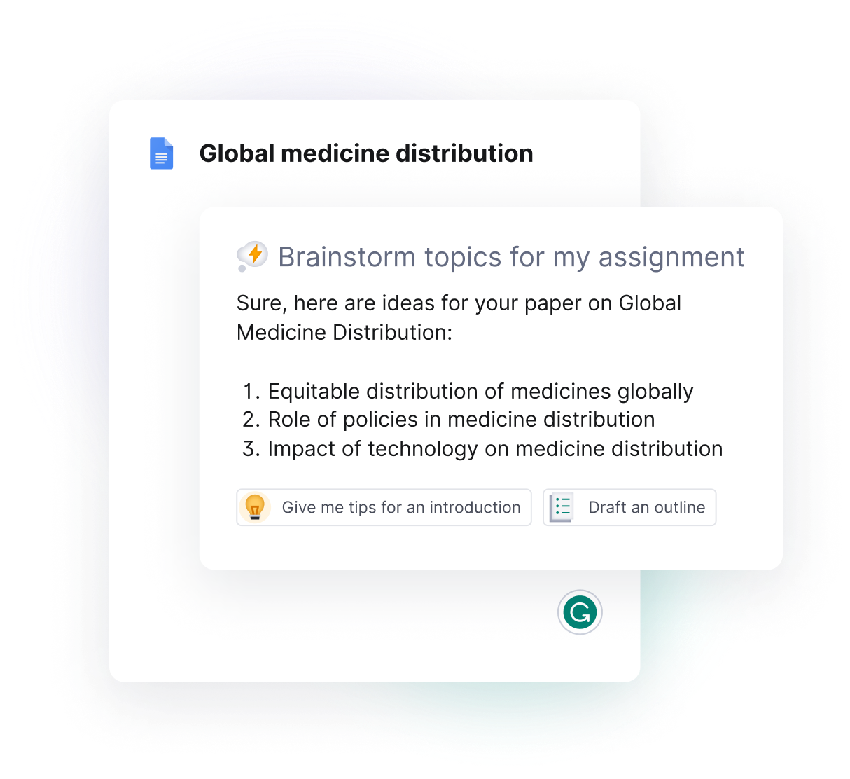 How to brainstorm topics using Grammarly