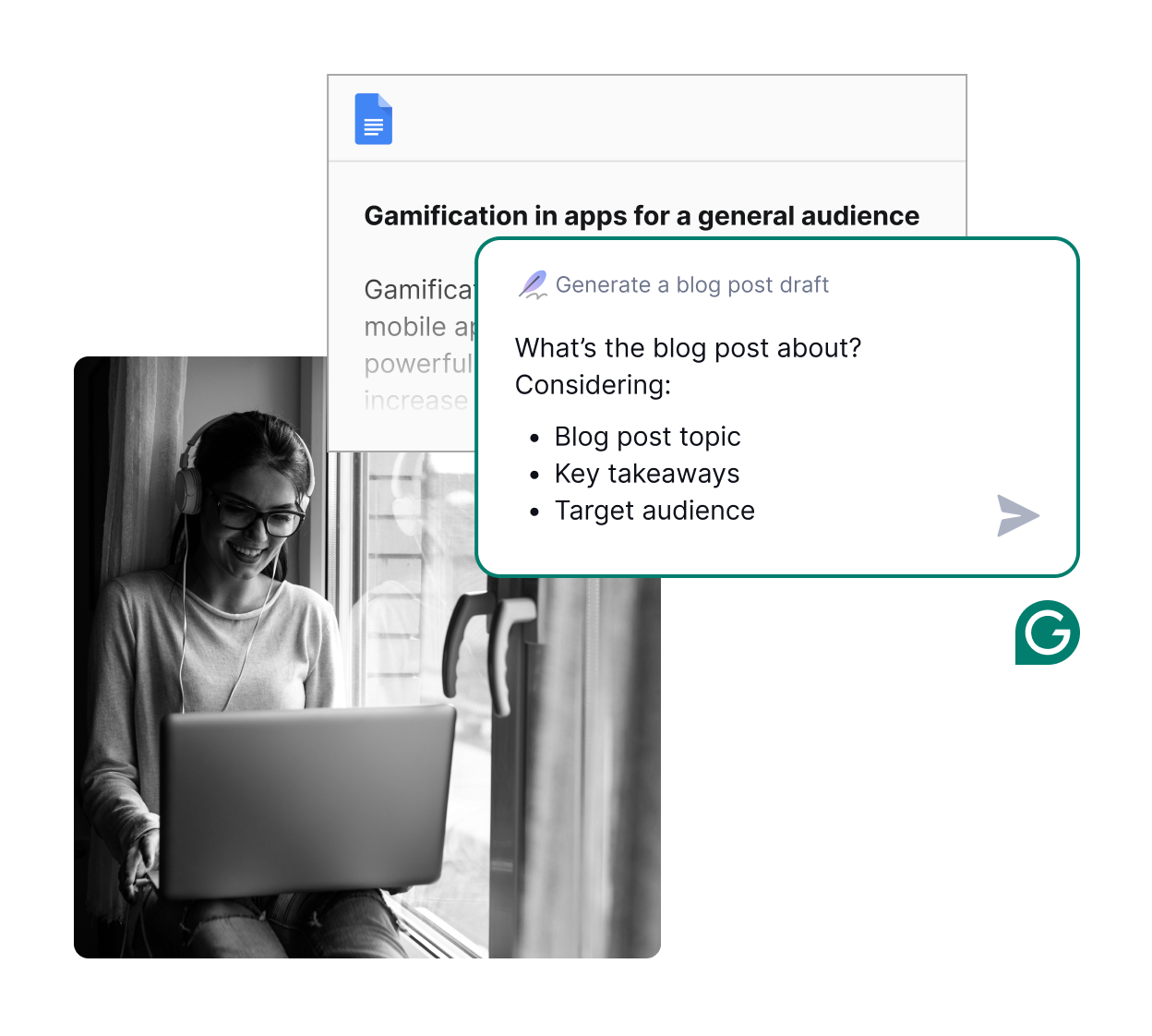 Example of Grammarly's AI functionality