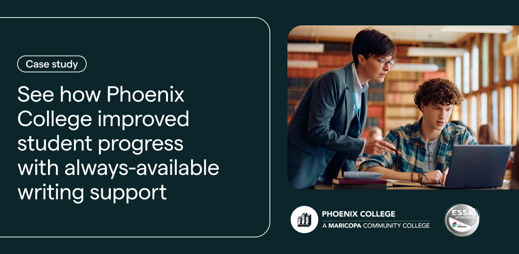 See how Phoenix College improved student progress with always-available writing support