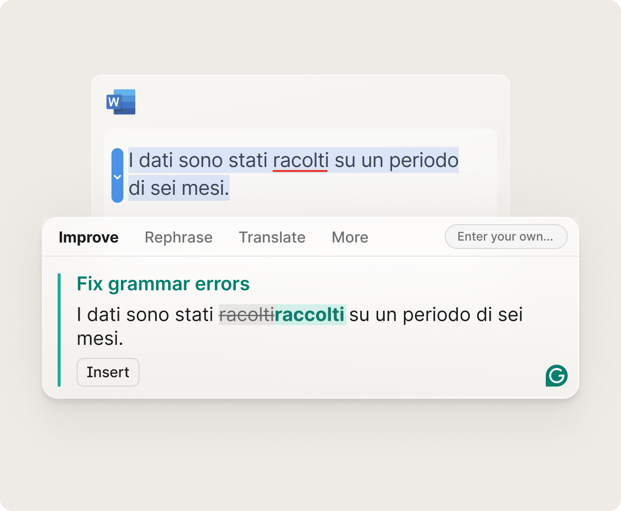 Grammarly corrects your grammar
