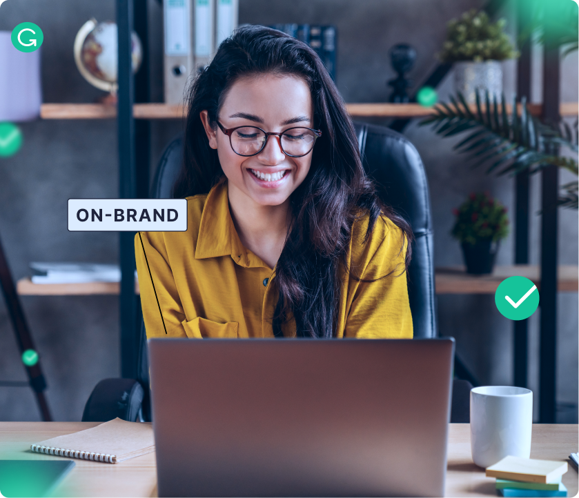 Woman sitting in front of a laptop