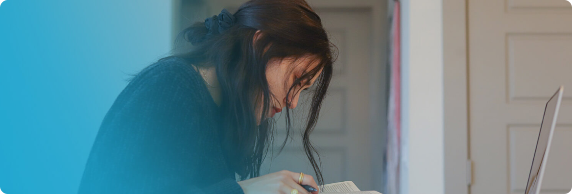 Photo of a woman reading