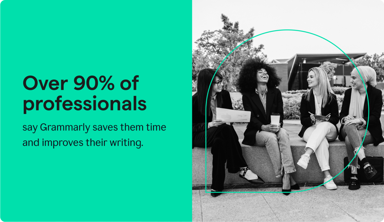 Over 90% of professionals say Grammarly saves them time and improves their writing.