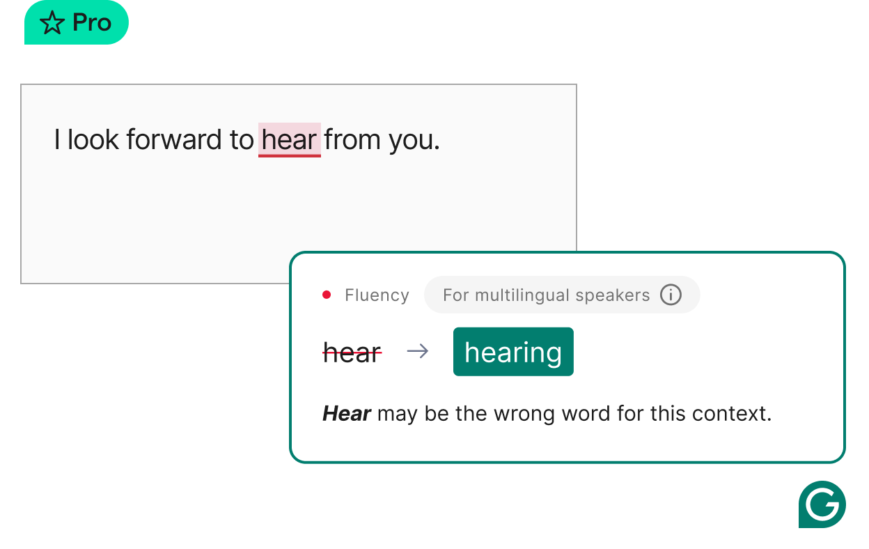 Grammarly corrects your grammar to increase your fluency.