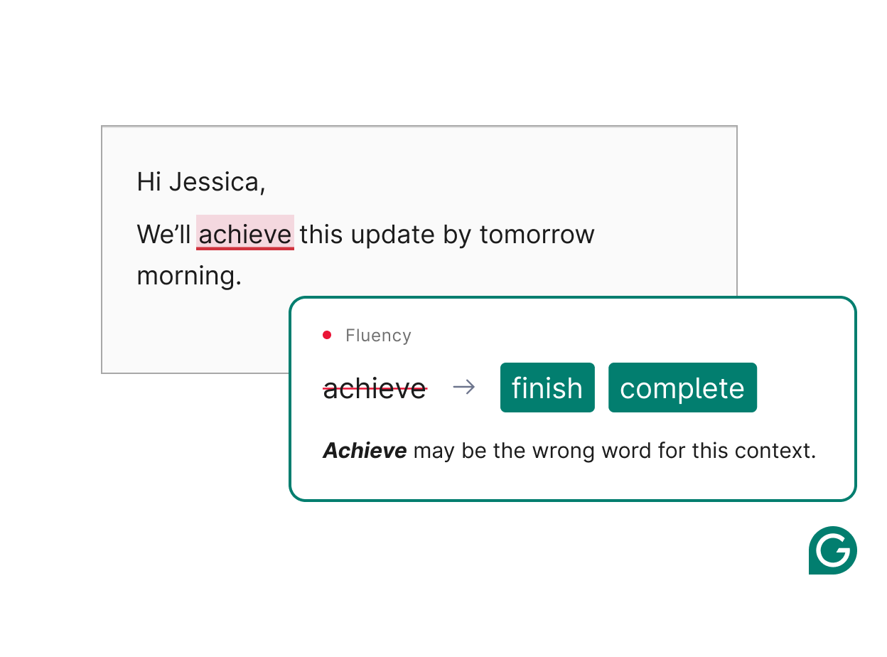 A fluency suggestion from Grammarly