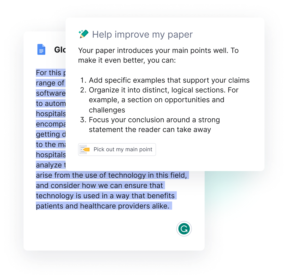Grammarly AI suggestions